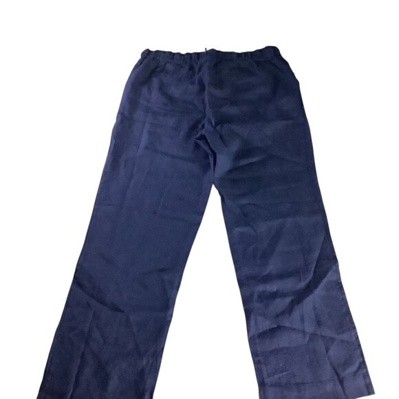 Charter Club Women’s Petite Linen Pants Intrepid Blue Size PL Elastic Waistband - Picture 11 of 16